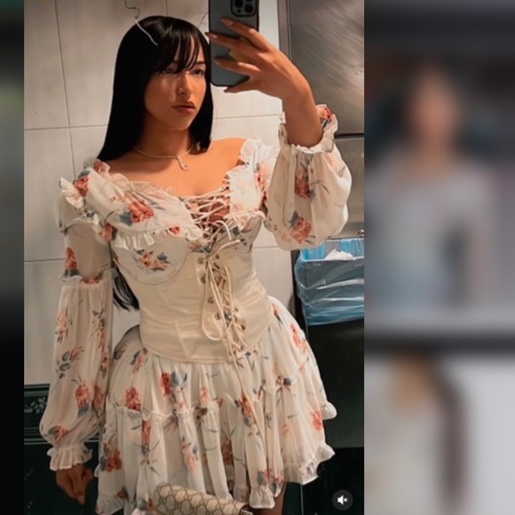 DRESS MINI FASHION BLOGGERS FLOWERS - Picture 6 of 7